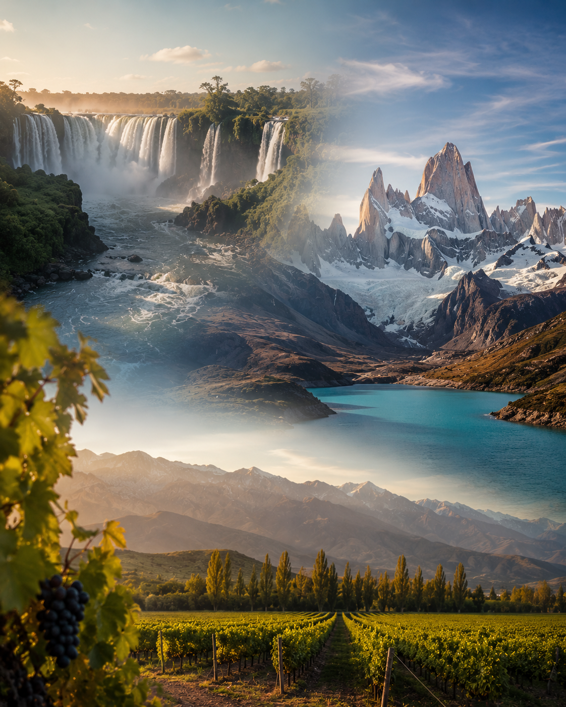 Cataratas del Iguazú, Fitz Roy y viñedos de Mendoza — paisajes de Argentina